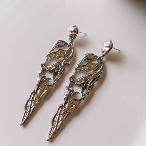 Silver Unique Drop Earrings