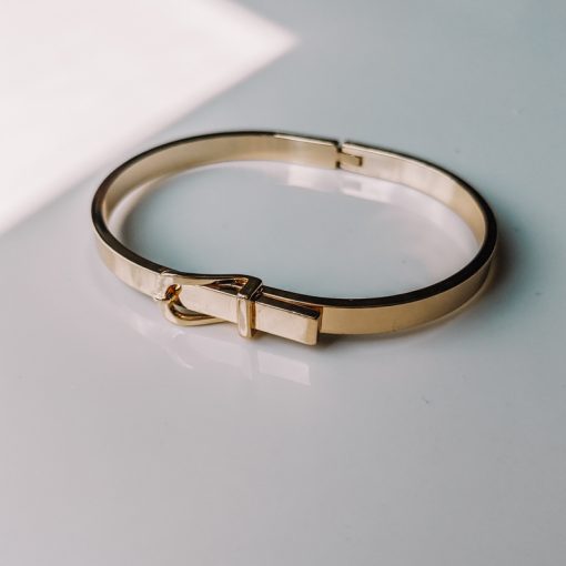 Gold Belt Buckle Glossy Bracelet
