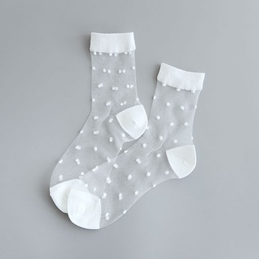 Unisex Polka Dots Silk Thin Socks - Three Designs
