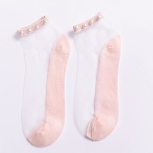 Women Pearl Mesh Thin Socks - Three Designs