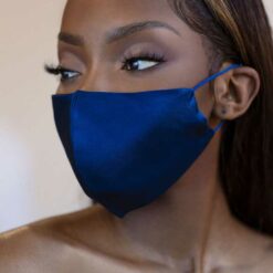 Dark Blue 100% Silk Adjustable Mask