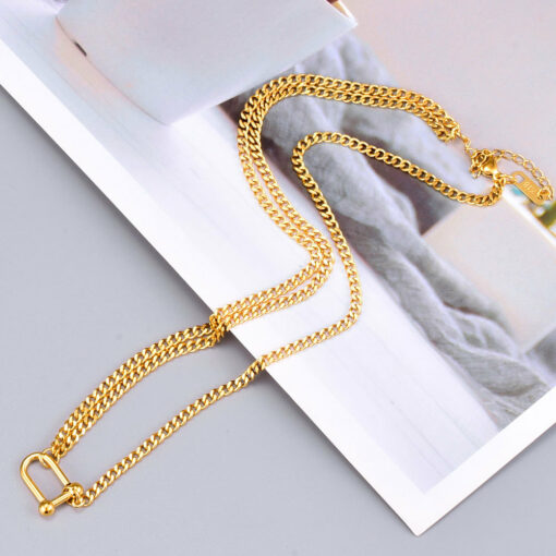 Choker Clavicle Chain Necklace (18K Gold Plated, Tarnish Free)
