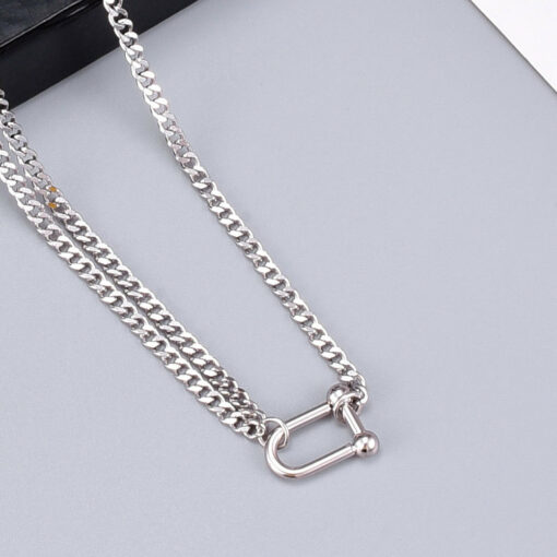 Choker Clavicle Chain Necklace (18K White Gold Plated, Tarnish Free)
