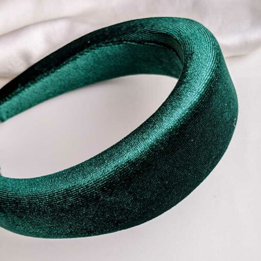 Dark Green Velvet Padded Headband