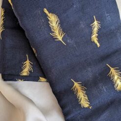 Navy Blue Feather Scarf