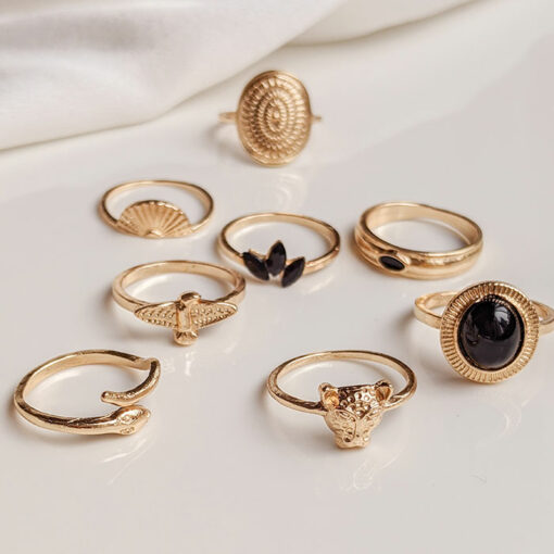 Gold and Black Ring Multi Pack