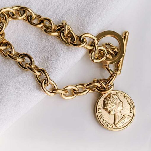 Coin Bracelet (Gold Plated, Tarnish Free)