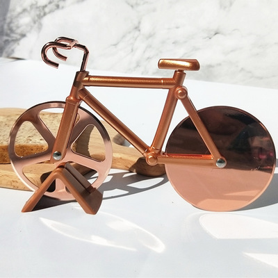 Rose Gold Bicycle Pizza Cutter (Non-Tarnish)