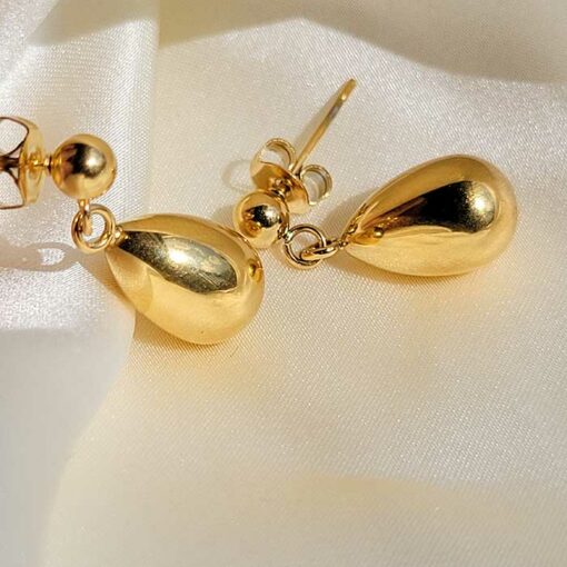 Water Drop Earrings (Gold Plated, Tarnish Free)