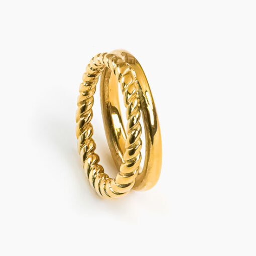 Layered Twisted Ring (18K Gold Plated, Tarnish-Free)