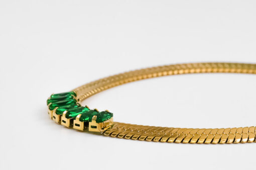 Green Zircon Bracelet (18K Gold Plated, Tarnish-Free)