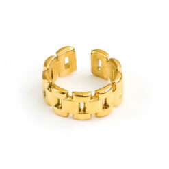 Box Chain Ring (Gold Plated, Tarnish-Free)