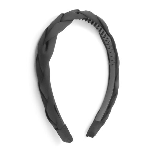 Black Fabric Braided Headband