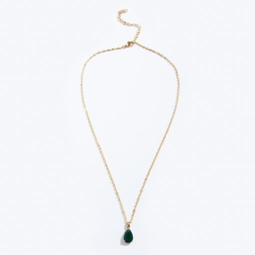 May Emerald Birthstone Necklace (18K Gold Plated, Tarnish-Free)