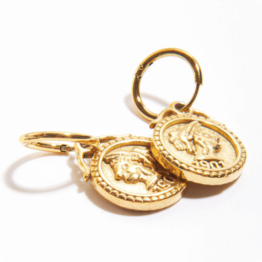 Gold Coin Drop Earrings (18K Gold Plated, Tarnish-Free)