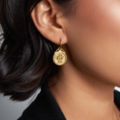 Gold Coin Drop Earrings (18K Gold Plated, Tarnish-Free)