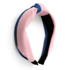 Navy & Pink Knotted Headband