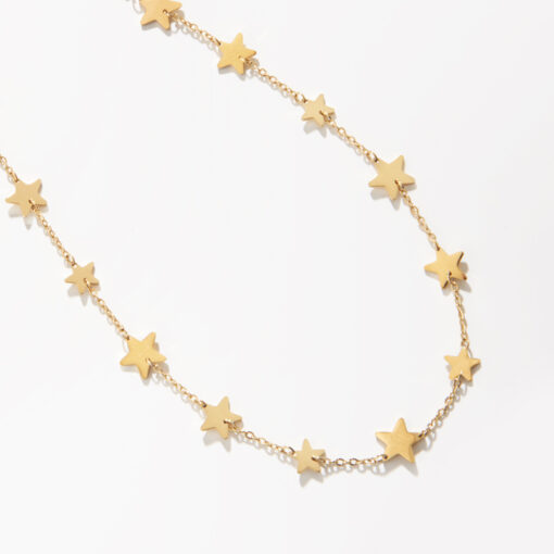 Stars Charm Necklace (18K Gold Plated, Tarnish-Free)