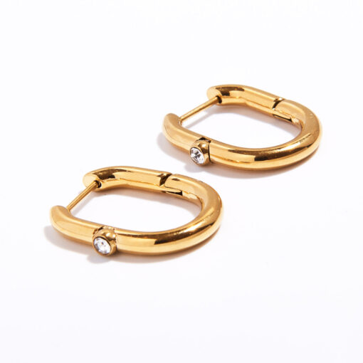 Small Zircon Hoop Earrings (18K Gold Plated, Tarnish-Free)