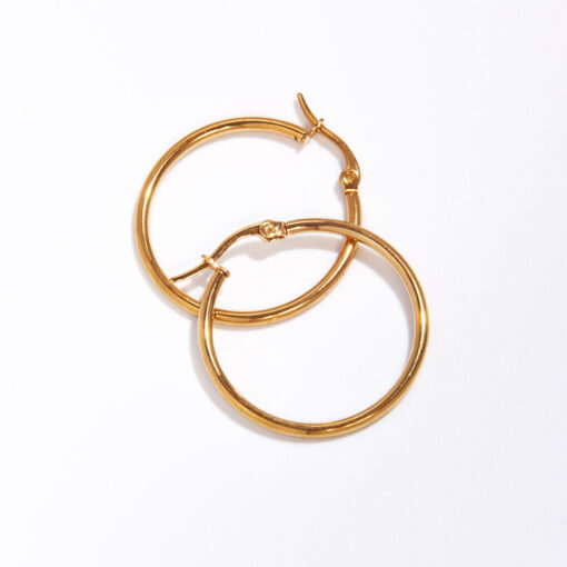Classic Hoop Earrings - Gold- 1.2inch (Gold Plated, Tarnish Free)