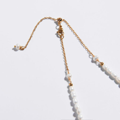 Small Natural Pearl Necklace (Gold Plated, Tarnish-Free)