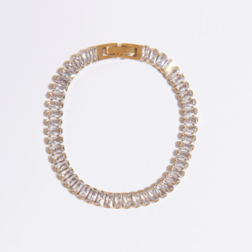 Zircon Baguette Bracelet (18K Gold Plated, Tarnish-Free)