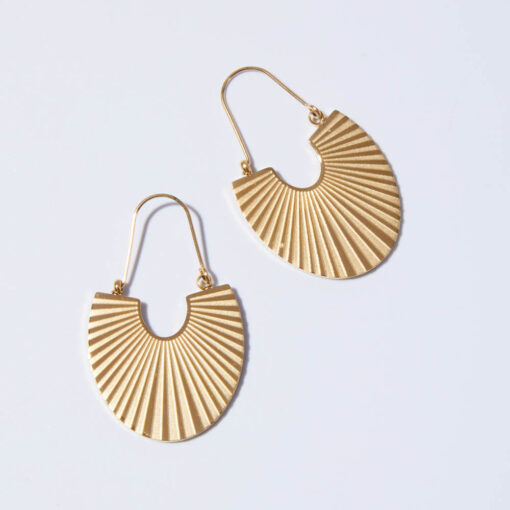 Ribbed Large Hoop Earrings (18K Gold Plated, Tarnish-Free)