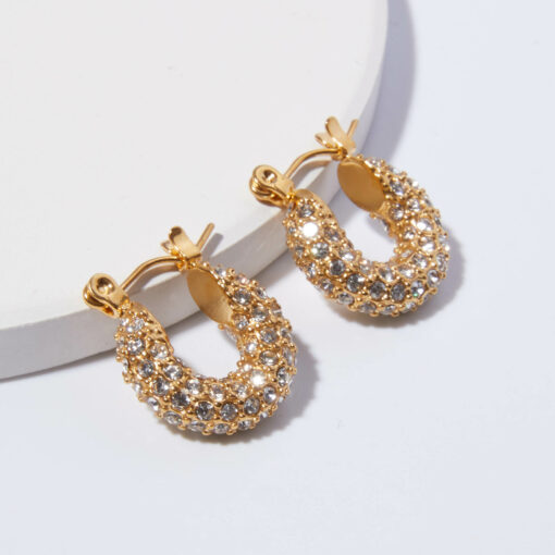 Studded Hoops (18K Gold Plated, Tarnish-Free)