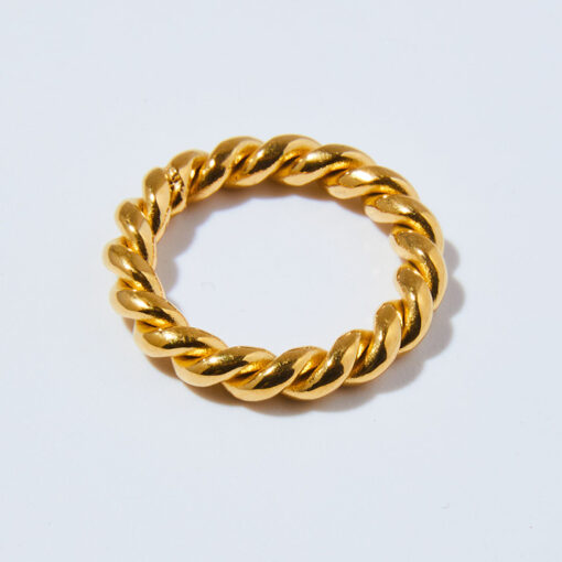 Twisted Band Ring (18K Gold Plated, Tarnish-Free)