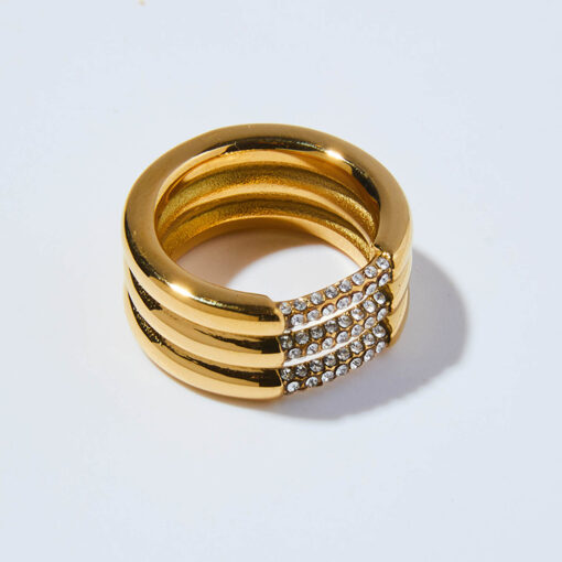 Layered Zircon Ring (18K Gold Plated, Tarnish-Free)