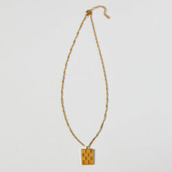 Checker Necklace (18K Gold Plated, Tarnish-Free)