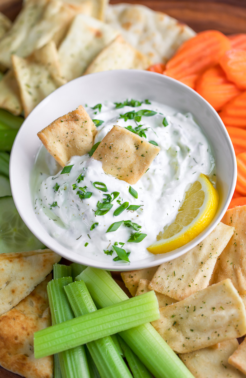 Thick and Creamy Restaurant-Style Tzatziki Dip - Peas and Crayons