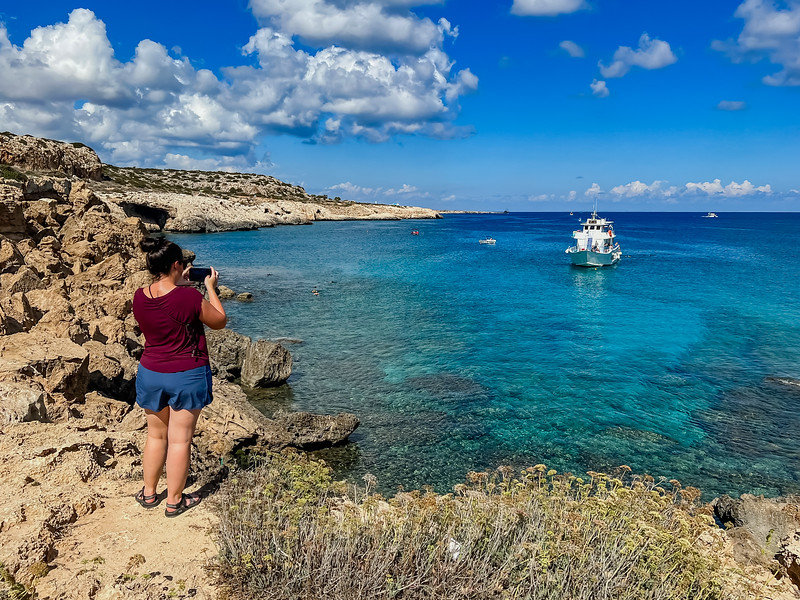 Lina Stock enjoying the Cyprus coastline