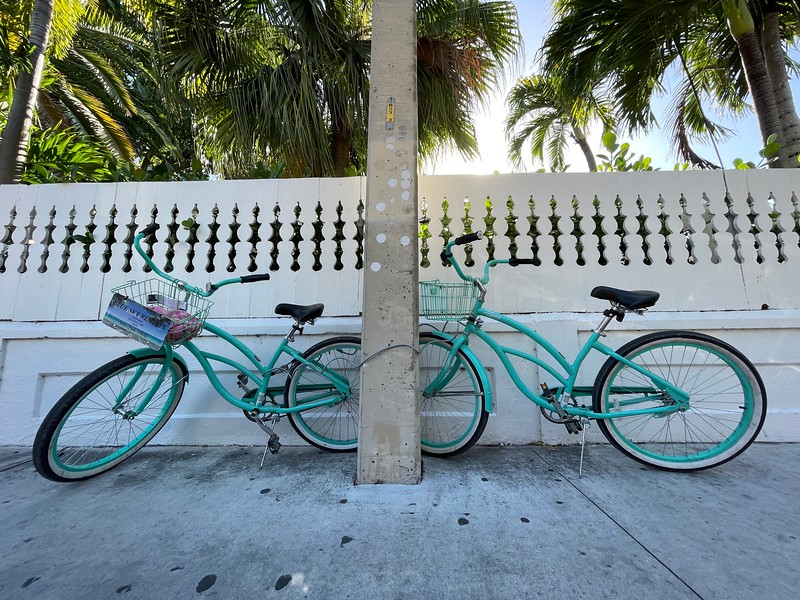 Bikes parked in the streets of Key West