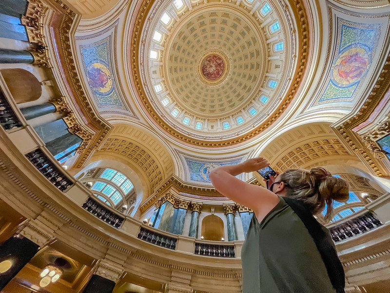 Lina Stock inside the Wisconsin State Capitol building in Madison