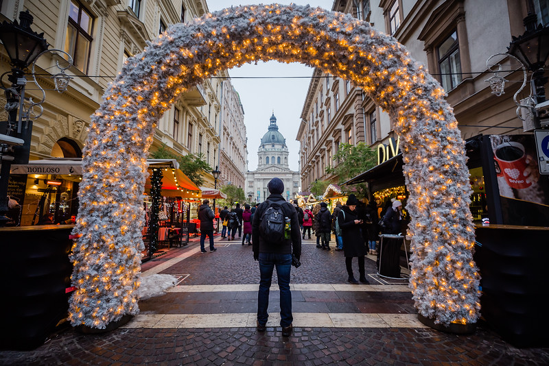 David Stock Jr of Divergent Travelers Adventure Travel Blog in Budapest Christmas Markets explored from Prague.