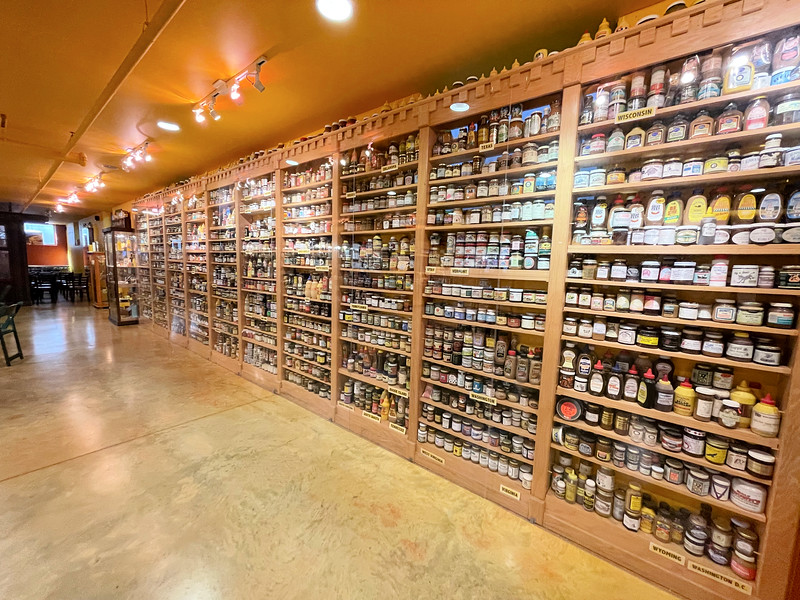 The world's largest collection of Mustard at the National Mustard Museum in Madison Wisconsin. 