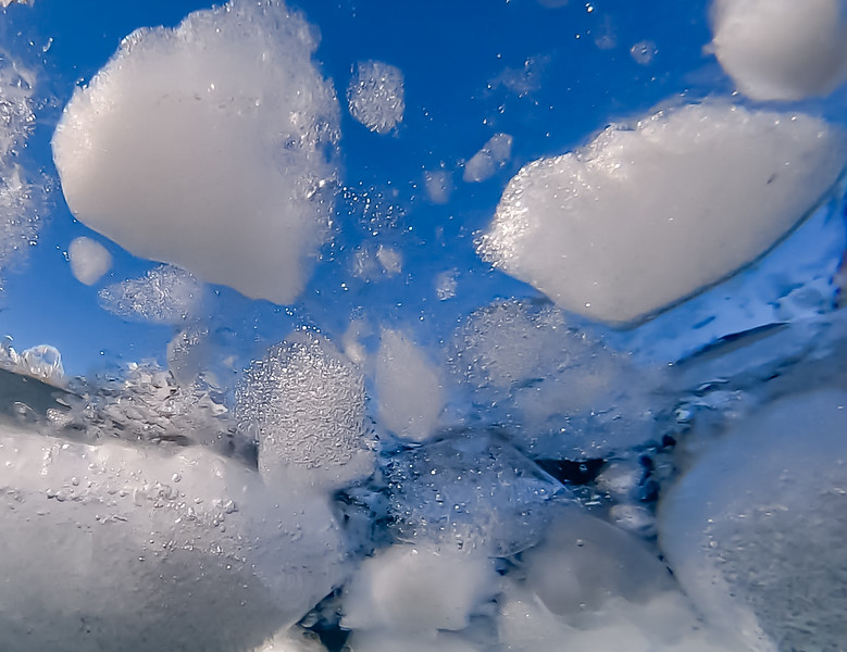 Ice in Antarctica from below the surface