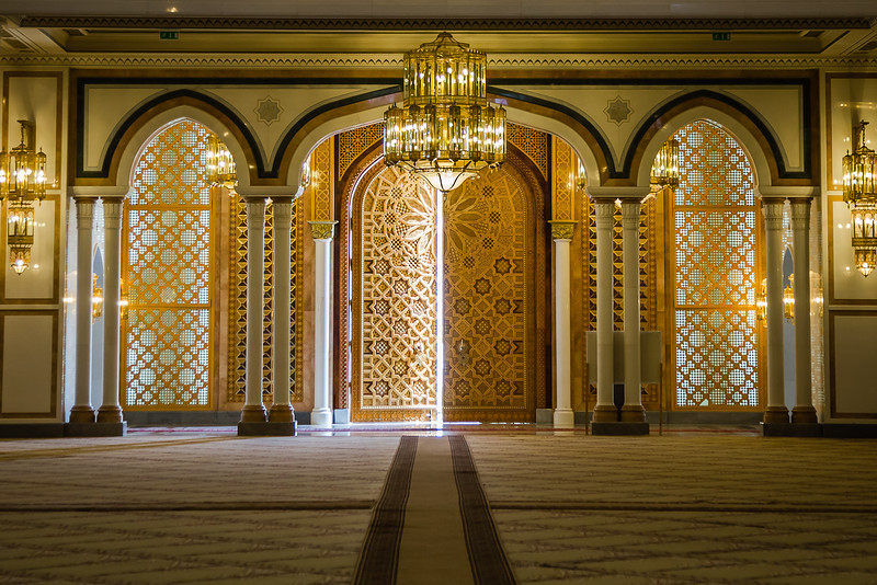 Inside a mosque in Ashgabat Turkmenistan