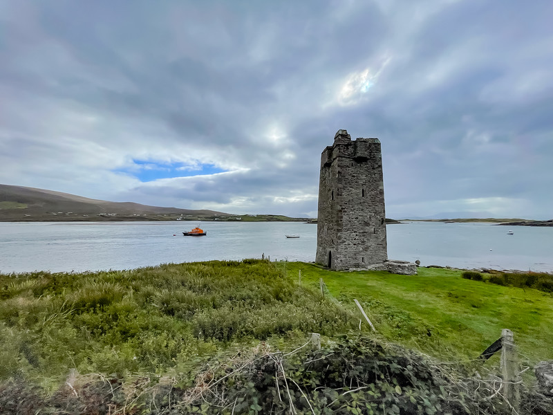 Kildavnet Castle Tower on Achill Island, Ireland