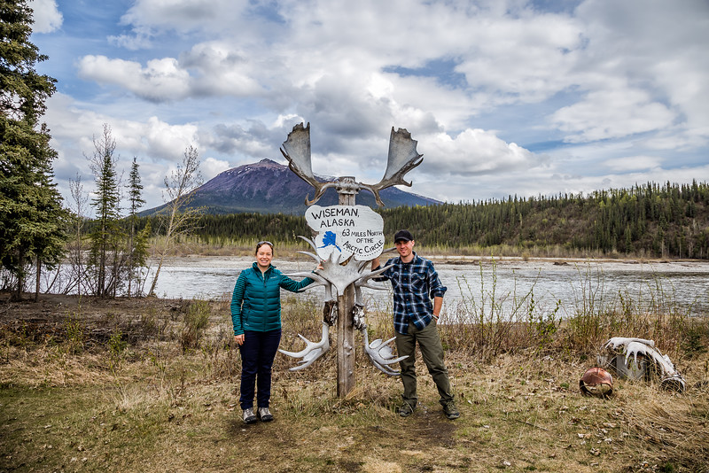 Lina and David Stock Jr (America's adventure couple) in Wiseman Alaska. 