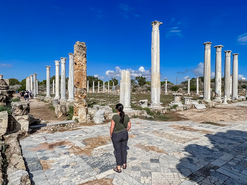 Lina Stock visiting Roman ruins in North Cyprus