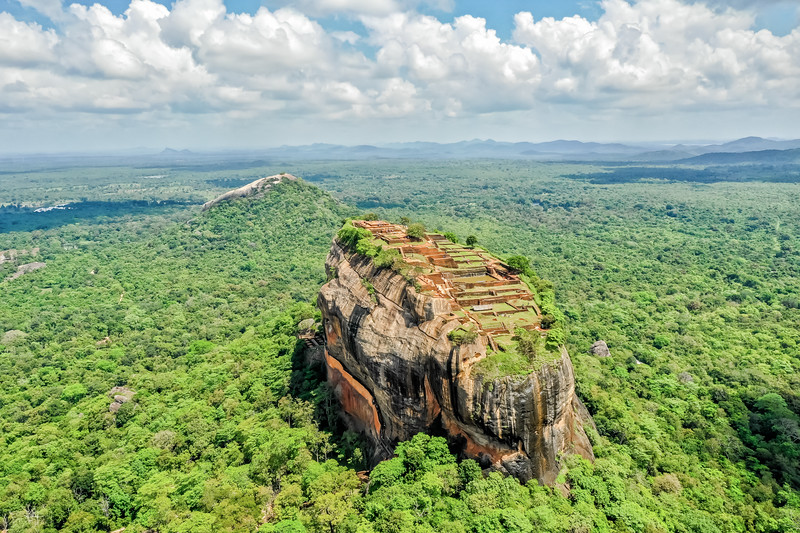 Sigiriya Lion's Rock in Sri Lanka - aerial view