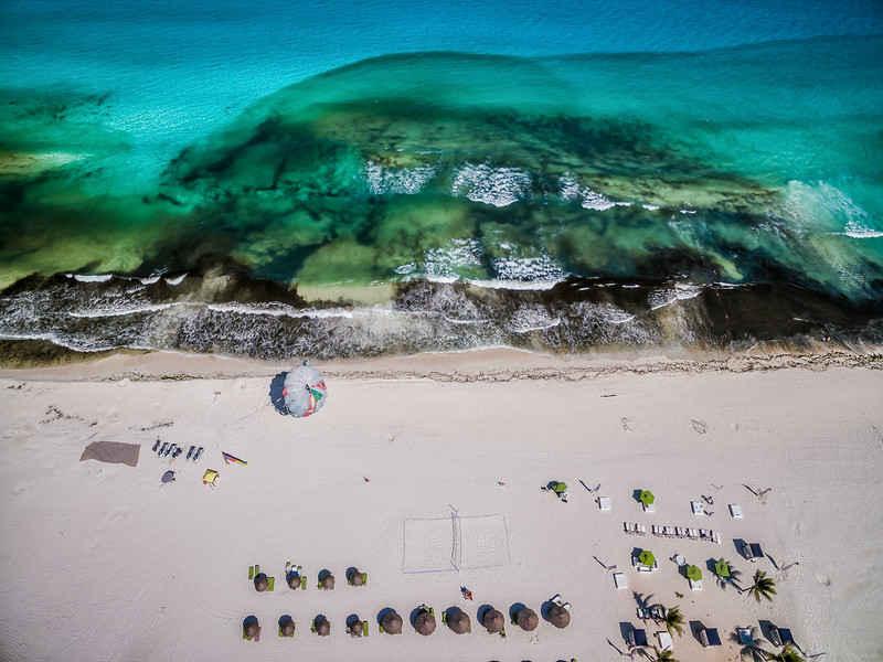 Cancun beach aerial view