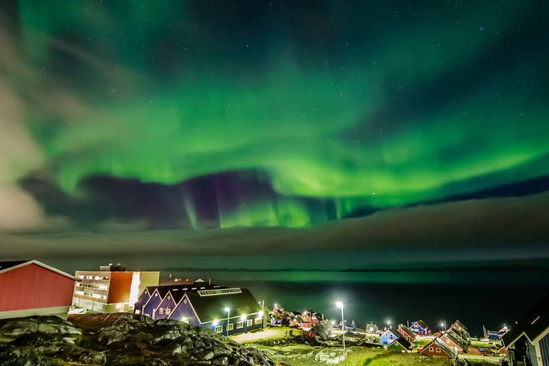 Northern lights over Nuuk Greenland