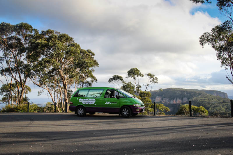Campervan in the Blue Mountains while road tripping from Sydney to Brisbane - road trip.
