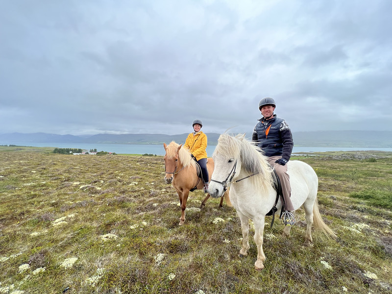 David and Lina Stock horse trekking in Iceland