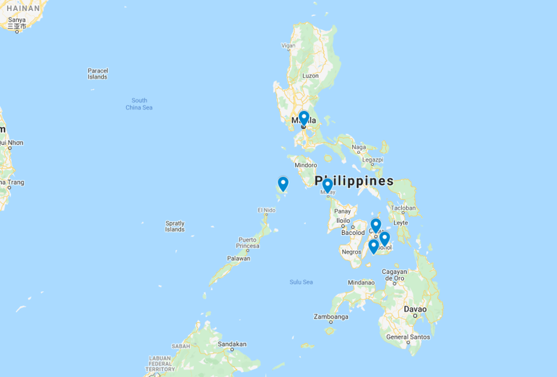 2 week Philippines itinerary map