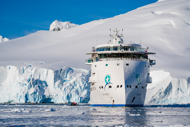 Aurora Expeditions' Greg Mortimer ship in Antarctica