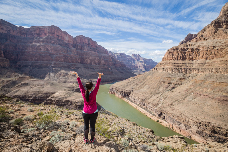 Lina Stock of Divergent Travelers Adventure Travel Blog at the Grand Canyon